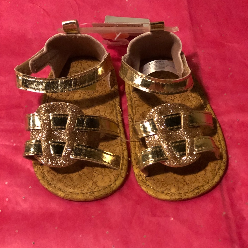 Baby girl 9-13 month gold sandals.